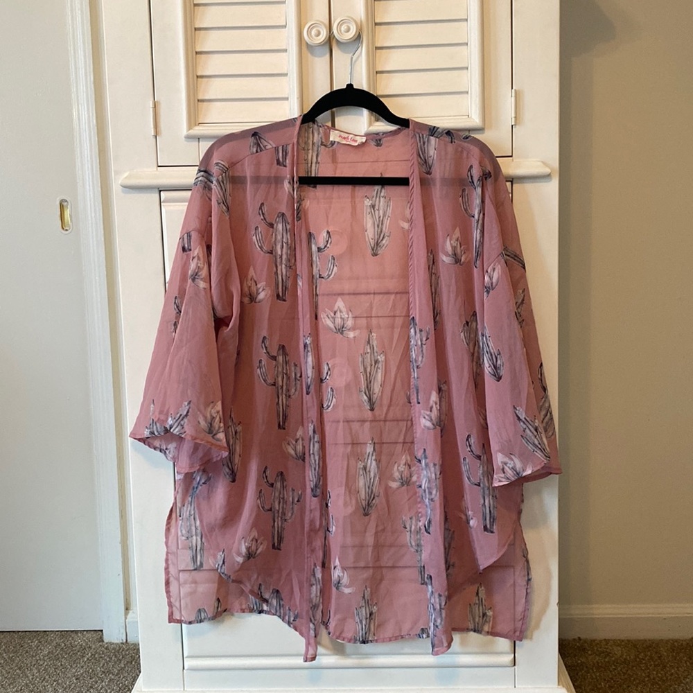 Peach Love California Cactus Kimono